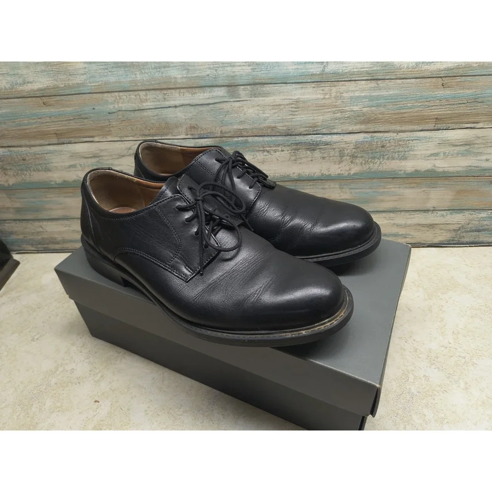 Johnston & Murphy Men's Tabor Dress Plain Toe Shoe Black Calfskin Men's Size 10m